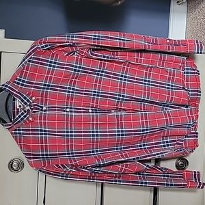Men's J Crew plaid button down cotton Washed Tartan  Large